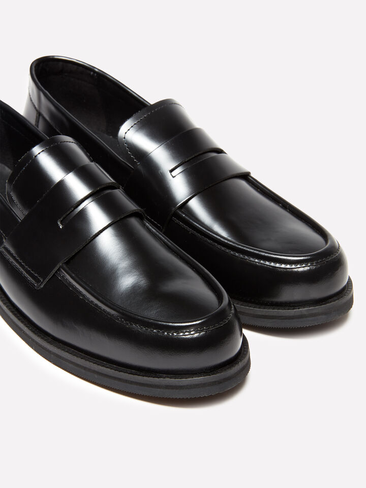 Black 100% leather moccasins - men's shoes - Black | Sisley image number 4